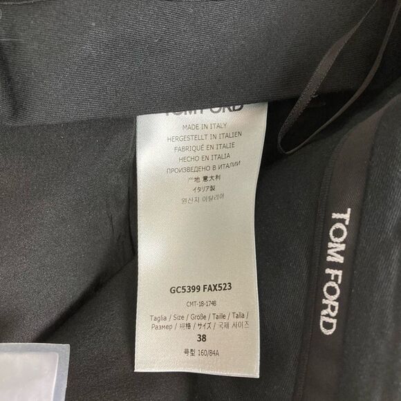 Tom Ford NWT Smoke Black Lace Hem Pencil Side Slit Skirt Cotton Silk IT 38 US 4 - Picture 5 of 15